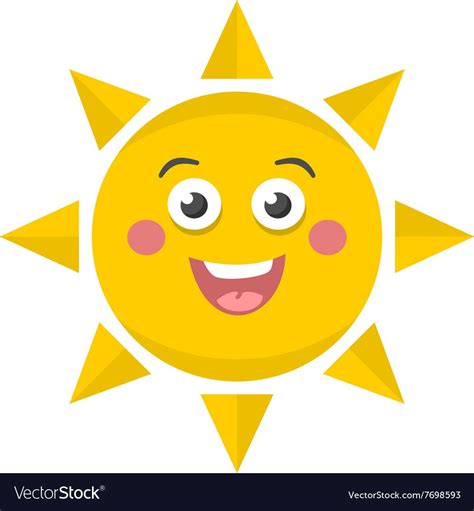 Funny sunny vector image on VectorStock in 2020 | Sunny images, Cute sun, Funny