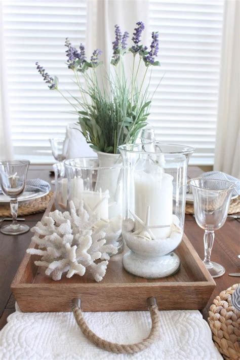 17 Beach Themed Centerpieces to Add Coastal Charm to Your Table | Dining room table centerpieces ...