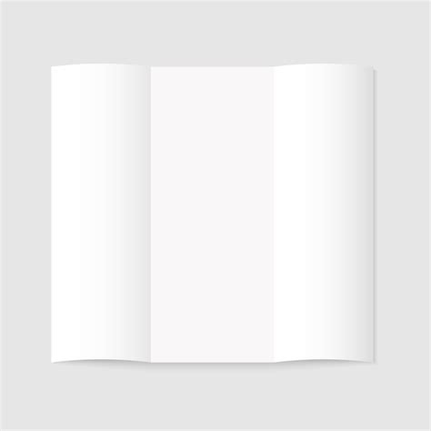 Premium Vector | Blank white tri-fold paper brochure on gray background with shadow