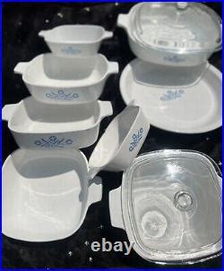 Vintage corning ware blue cornflower set - Vintage Corning Ware