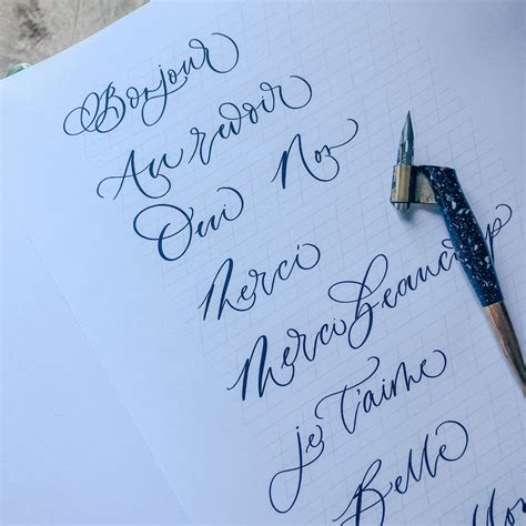 Beginners Calligraphy Downloadable Worksheets - French Words — Wild Sea Calligraphy - Modern ...