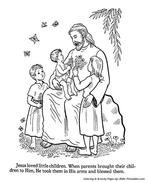 Jesus Teaches Coloring Pages - Jesus Loves the Children | Bible-Printables