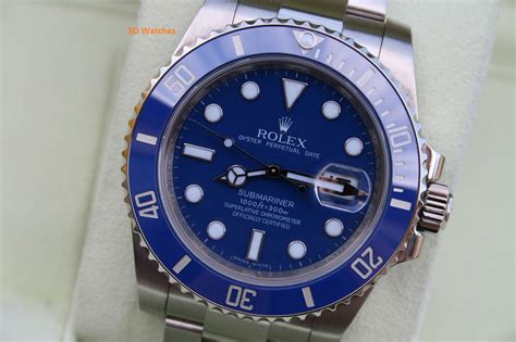 FS: Rolex Submariner Ceramic Blue Dial 18K White Gold watch 116619 V Serial HOT - Rolex Forums ...