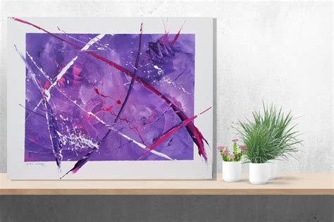 Abstract Art. Original Real Canvas Purple Painting. Direct | Etsy