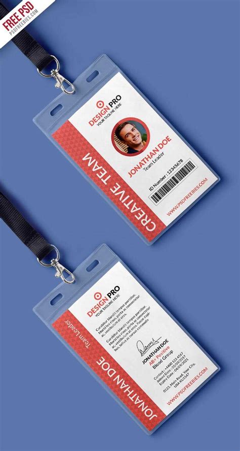 Employee id card template psd file free download - garchristian