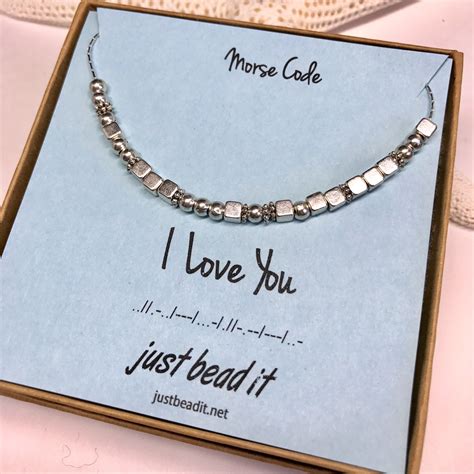 I Love You Morse Code Silver Necklace – I Love You – silver – Morse ...