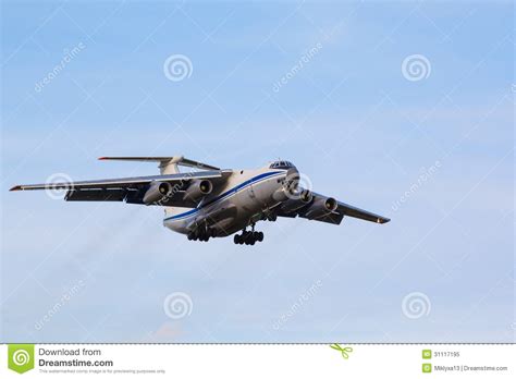Cargo aircraft is landing stock image. Image of rise - 31117195