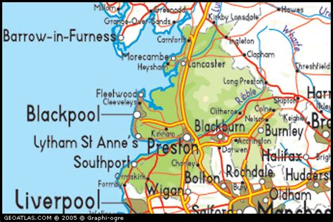 Lancashire Map Political Regional | United Kingdom Map Regional City ...