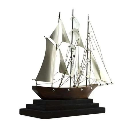 Large French Art Deco Three-Masted Barque Ship Model, 1930s For Sale at 1stDibs