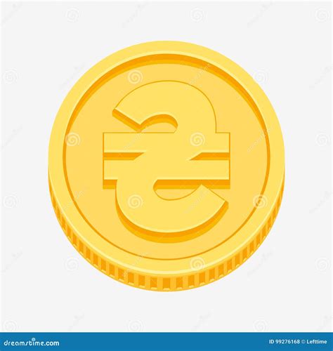 Ukrainian Hryvnia Symbol on Gold Coin Stock Vector - Illustration of ...