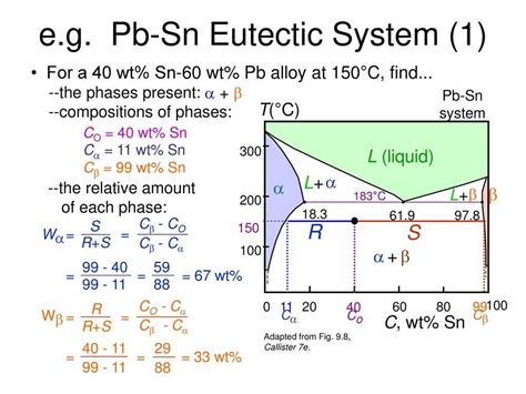 A formula for the lever rule in phase diagrams