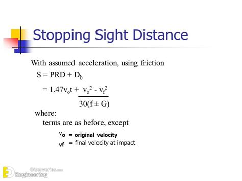 Stopping Sight Distance, Overview And Calculation | Engineering Discoveries