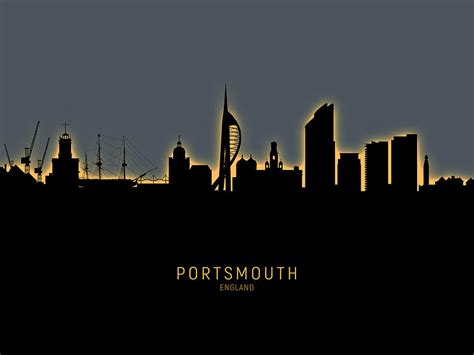 Portsmouth England Skyline Digital Art by Michael Tompsett | Pixels