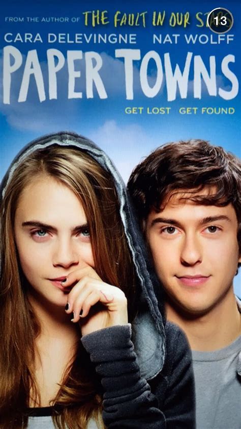 Paper Towns cover -via Papertownsmovie on snapchat Margo Roth, Cara Delevingne, Nat Wolff Paper ...