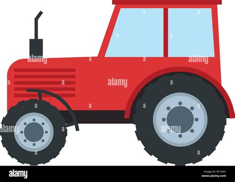 Tractor in flat style. Red tractor isolated on white. Vector illustration Stock Vector Image ...