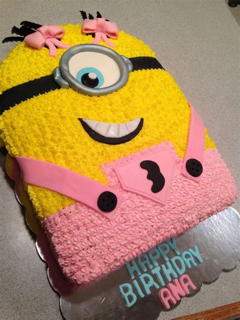 Girly Minion Cake - CakeCentral.com