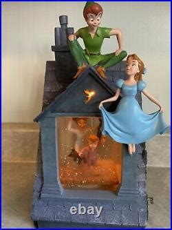 Disney Store Peter Pan You Can Fly Snow Globe Music Box In Original Box | Snow Globe Disney