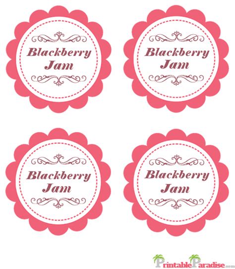 Printable Blackberry Jam Canning Jar Labels