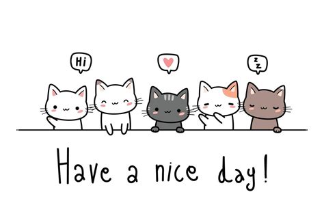 Cute cat kitten greeting cartoon doodle background wallpaper 3423831 Vector Art at Vecteezy