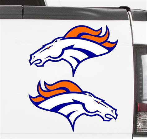 Denver Broncos Vinyl Decal Set 2 Decals Car Window | Etsy