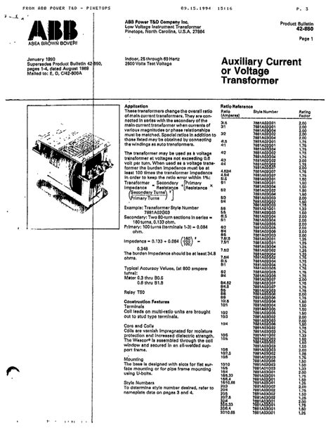 AUXILIARY CURRENT OR VOLTAGE TRANSFORMER MANUAL - ABB - ECP Solutions ...