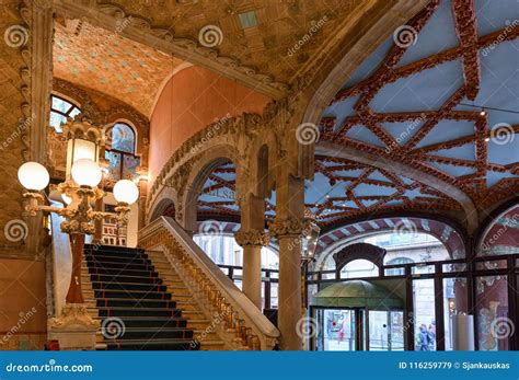 Concert Hall Interior, Palace of Catalan Music, Barcelona, Spain ...