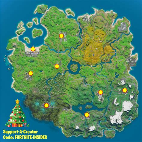 Fortnite Christmas All Holiday Trees Map Locations: How and Where to Dance at Holiday Trees ...