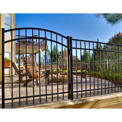 Black Steel Fence Arched Walk Gate 4' H X 46.5" W - Everguard Materials