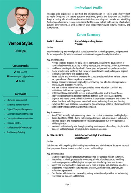 Principal resume example + guide [Get job interviews]