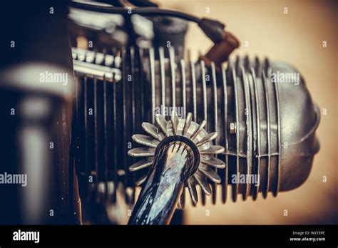 Color detail of a vintage motorcycle boxer engine Stock Photo - Alamy