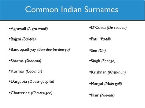 Popular Indian Last Names