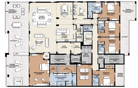 the floor plan for an apartment with two bedroom and three bathroom ...