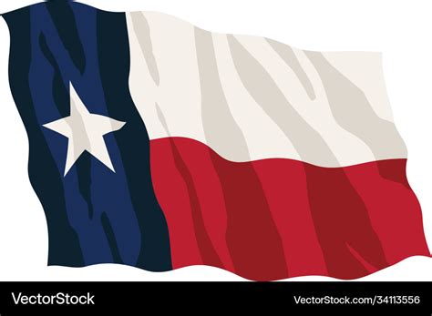 Texas state flag waving Royalty Free Vector Image