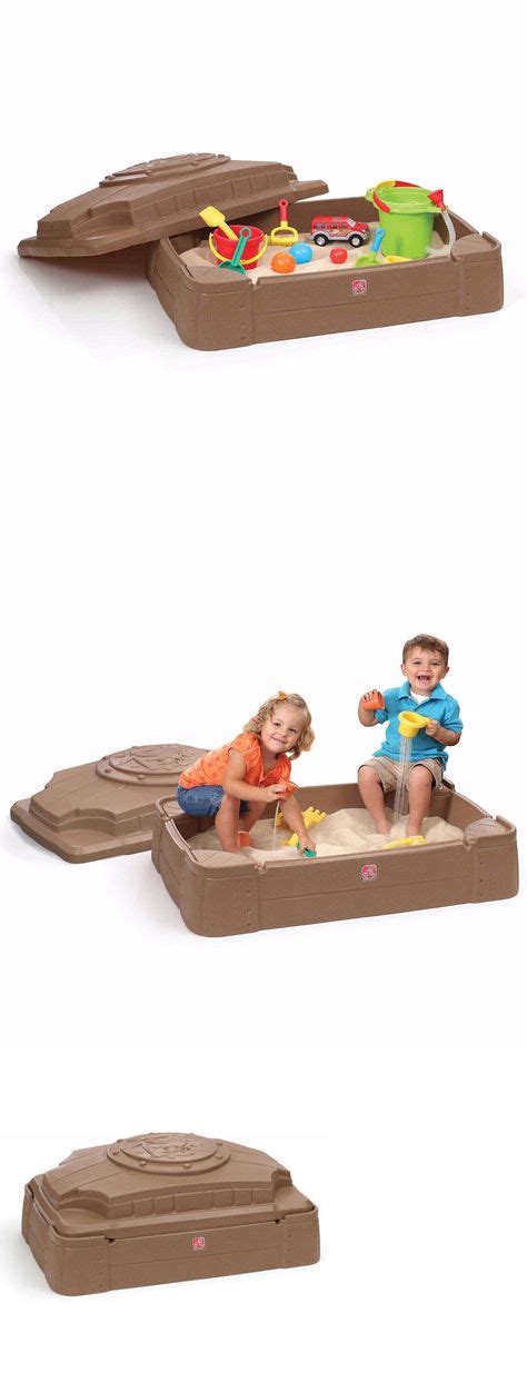 Sandbox Toys and Sandboxes 145990: Sandbox For Kids Toddler Plastic With Lid Cover Toy Brown ...