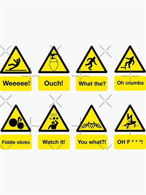 "Alternative warning sign meanings" Sticker for Sale by DesignByMH | Redbubble