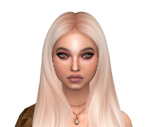 sims 4 beautiful girl cc long blonde hair hallowsims hair cazy ebonixcc ...