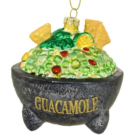 Guacamole Bowl With Chips Glass Ornament