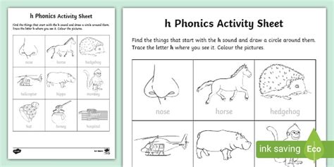 h Phonics Worksheet | Phonics Resources | Twinkl