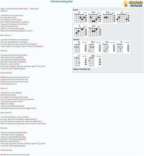 Chord: I Did Something Bad - tab, song lyric, sheet, guitar, ukulele ...