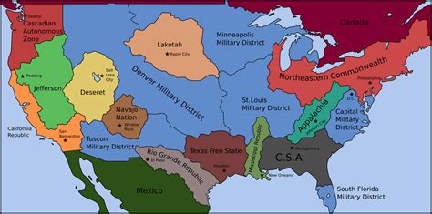 The Second American Civil War (2020) - A Map for my 2ACW World Building Project : imaginarymaps