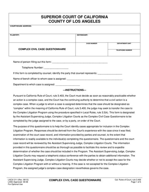 Fill - Free fillable LA Court PDF forms