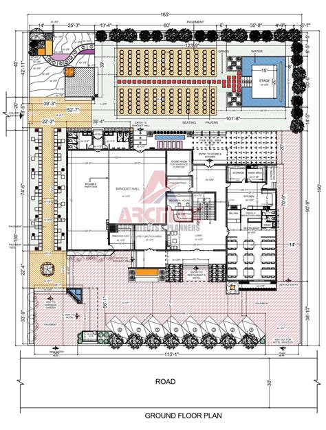 Banquet Hall Design | Simple Marriage Hall Plan | Arcmax Architects