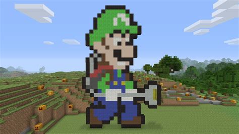 Minecraft Pixel Art - Luigi from Luigi's Mansion - YouTube