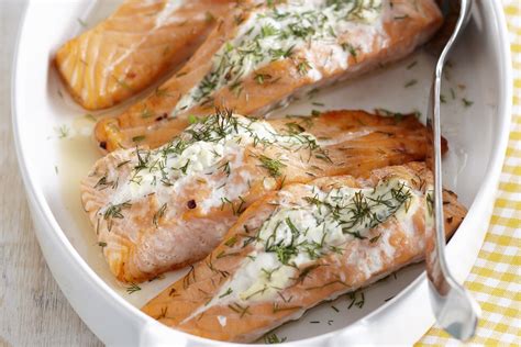 Roasted Salmon with Herbed Cream Cheese - My Food and Family Roasted Salmon Recipes, Oven ...
