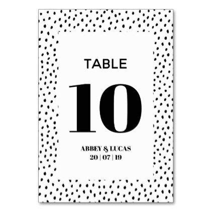 Monochrome Modern Spot Table Number Card - pattern sample design template diy cyo customize ...