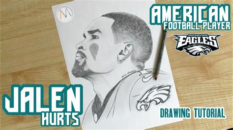 How to draw Jalen Hurts @eagles | Drawing tutorial - YouTube