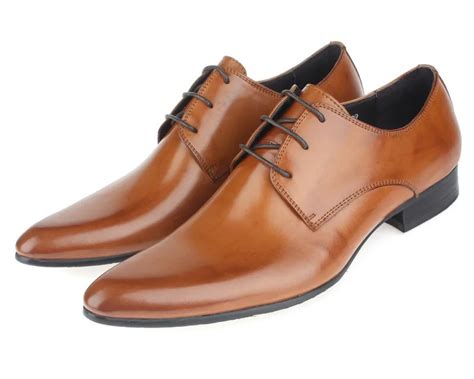 HOT SALE ! Brown Social Shoes Male Wedding Shoes Genuine Leather Business Shoes Male dress shoes ...