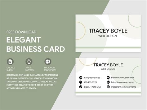 Elegant Business Card Free Google Docs Template by Free Google Docs ...