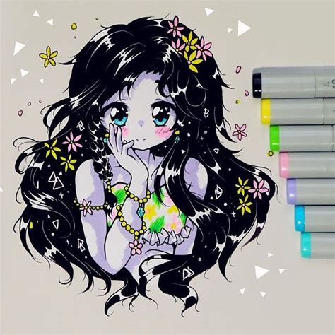 Gorgeous anime drawing by @kiricheart using their Chameleon Pens! # ...