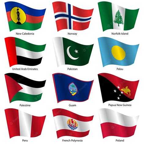 Premium Vector | Set Flags of world sovereign states Vector illustration